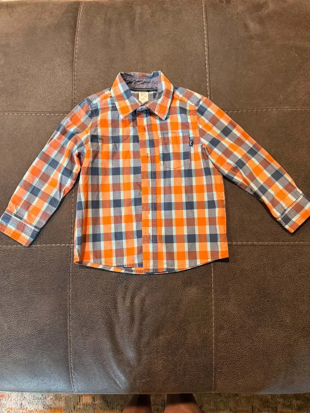 Baby B'Gosh Boys Button Down Long Sleeve Plaid Multicolor Collared Size 4T